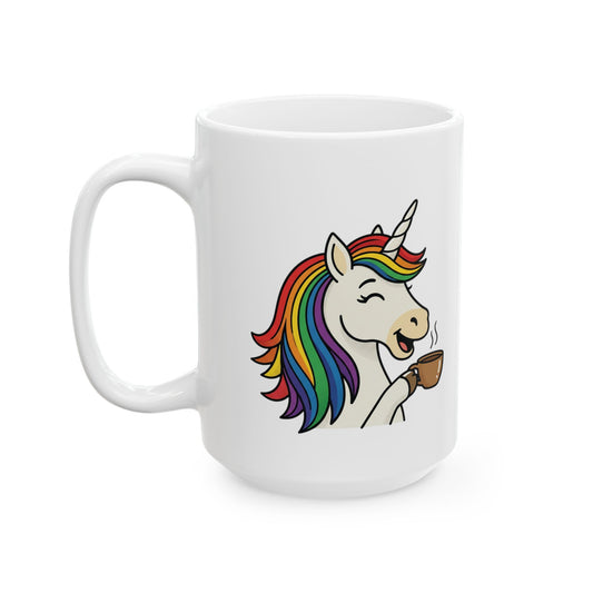 Unicorn Coffee Mug — Rainbow Unicorn Ceramic Mug (11oz & 15oz)
