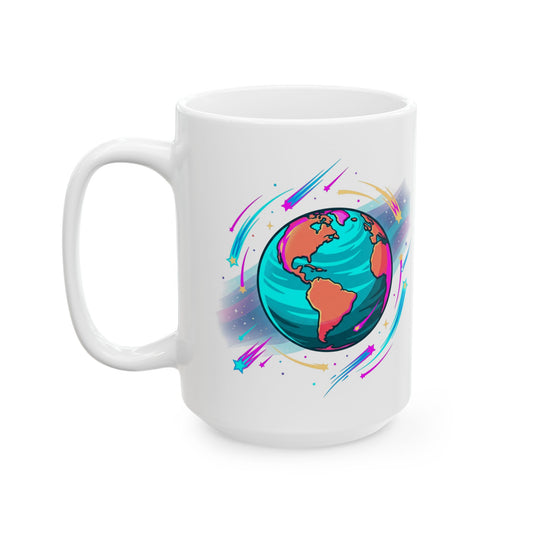 Planet Earth Ceramic Mug - Colorful Space Coffee Cup (11oz, 15oz)