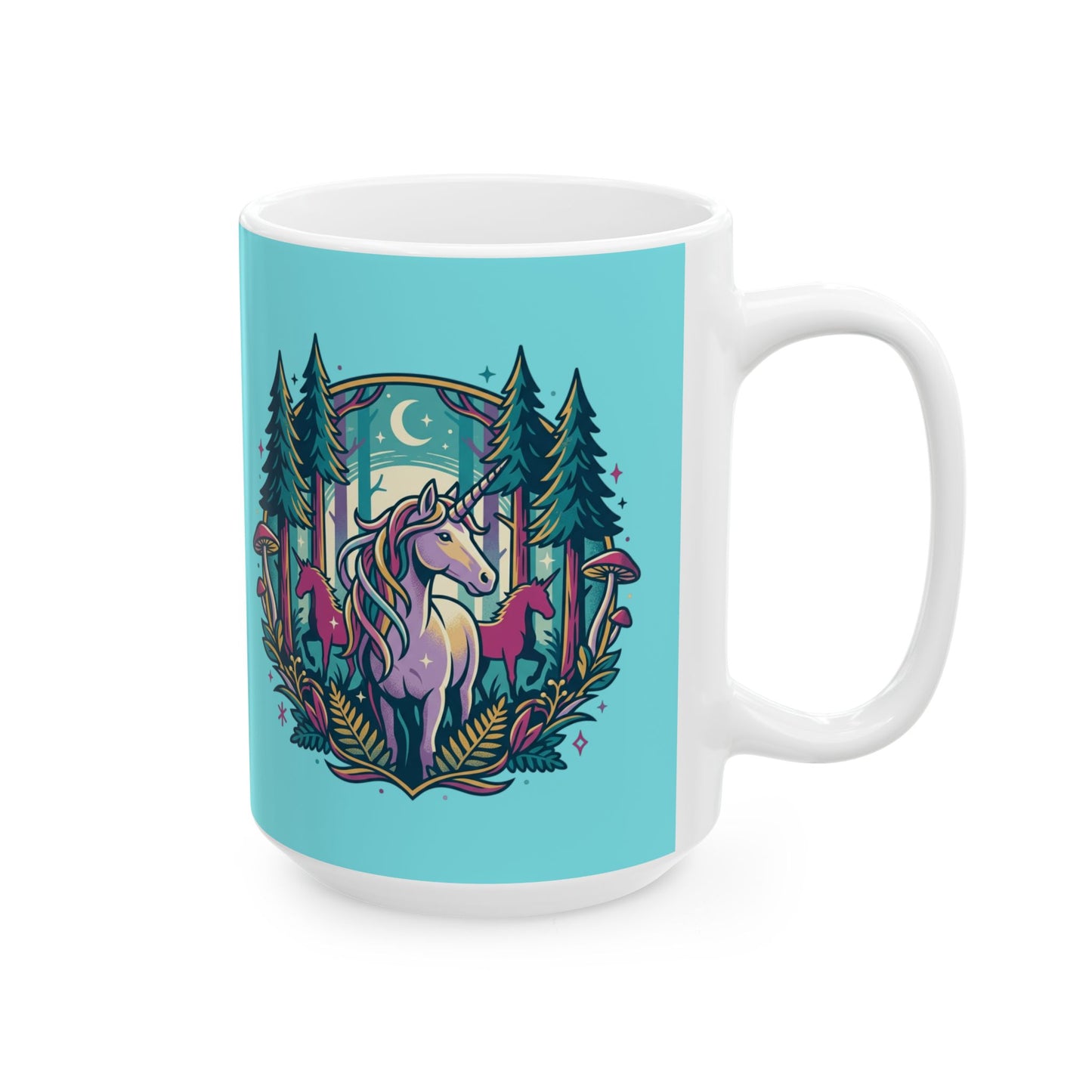 Mushroom Forest Ceramic Mug – Whimsical Woodland Coffee Cup (11oz & 15oz)