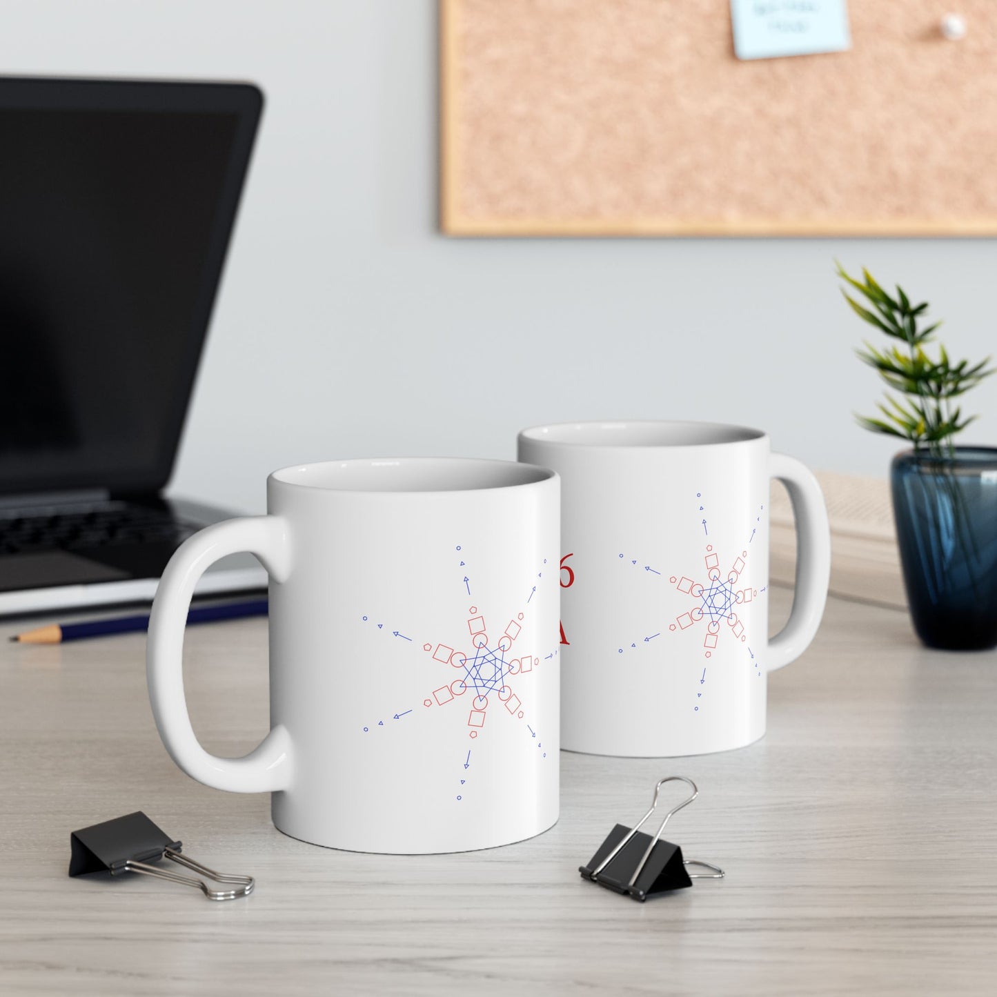 2026 USA Ceramic Mug — Patriotic Red & Blue Coffee Cup