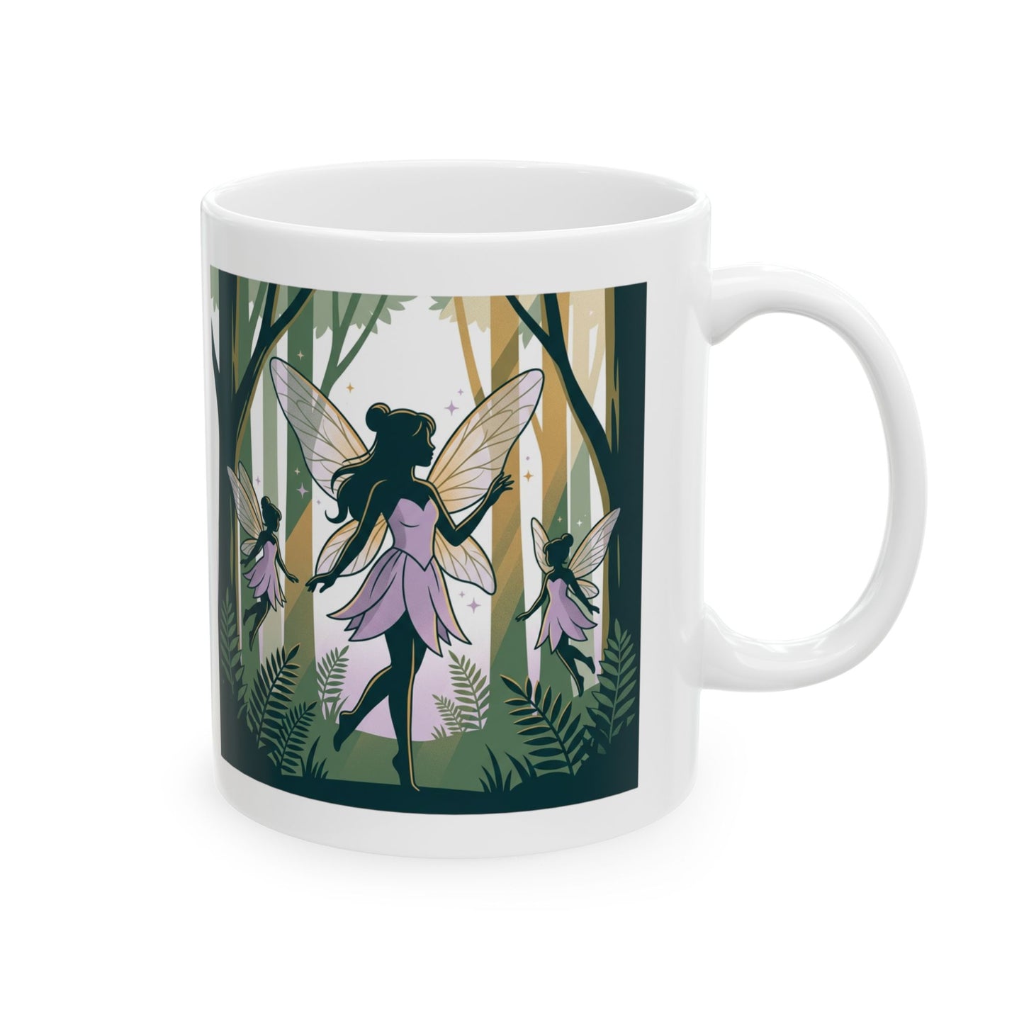 Forest Fairy Ceramic Mug — Enchanted Woodland Floral Coffee Cup (11oz & 15oz)