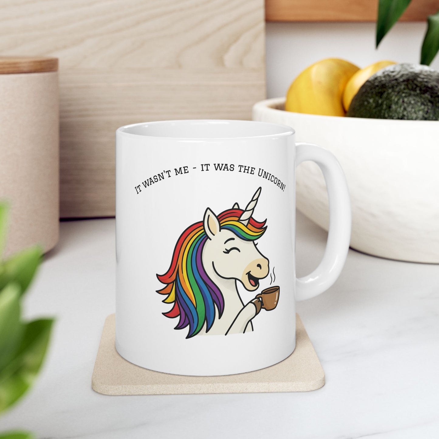 Coffee Unicorn Mug — Cute Rainbow Unicorn Ceramic Coffee Cup (11oz/15oz)