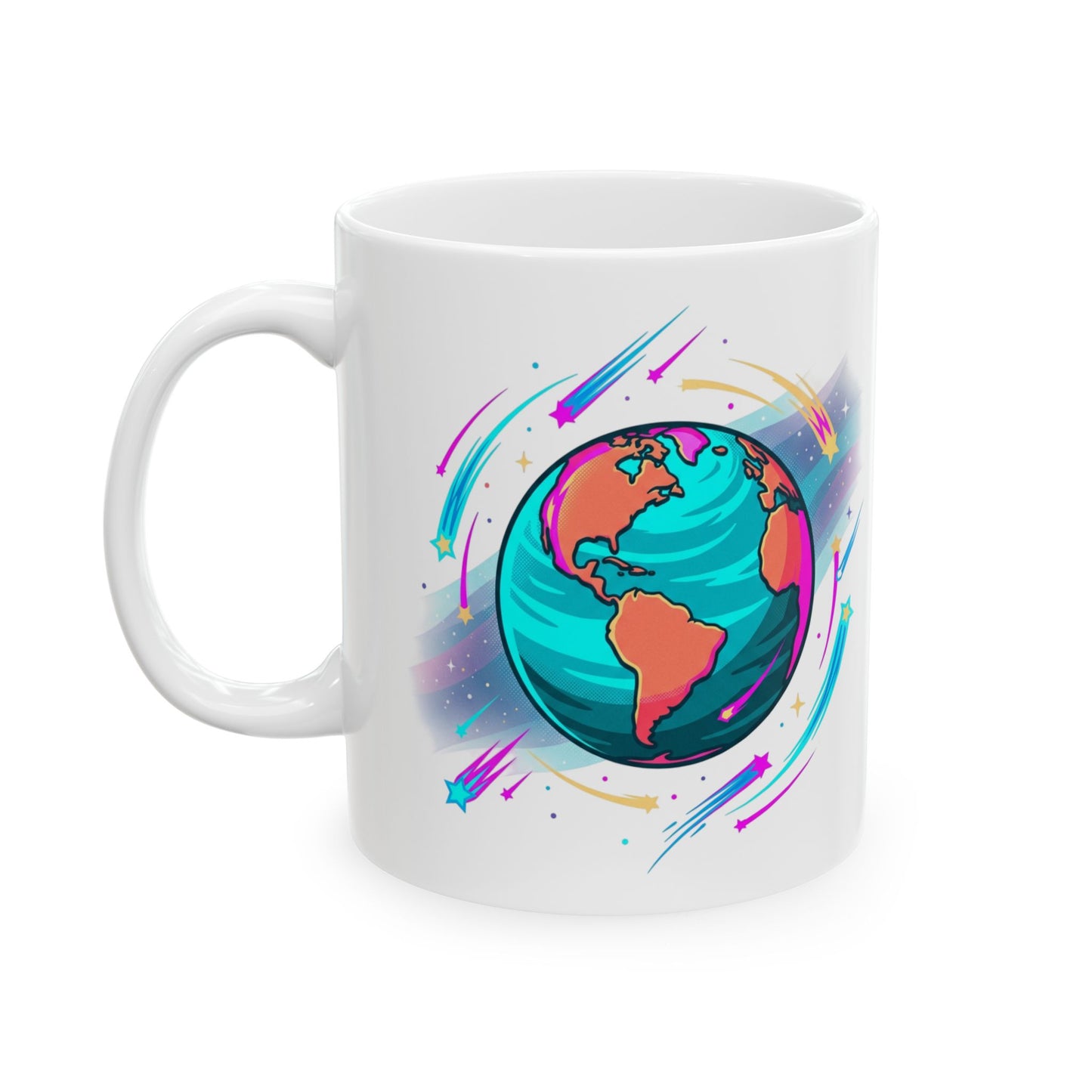 Planet Earth Ceramic Mug - Colorful Space Coffee Cup (11oz, 15oz)