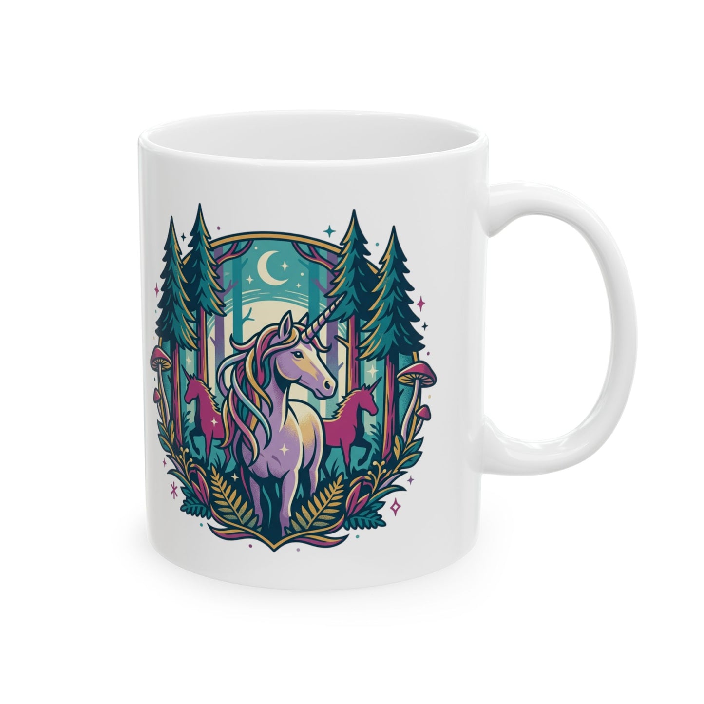 Forest Mushroom Ceramic Mug – Whimsical Woodland Coffee Cup (11oz/15oz)