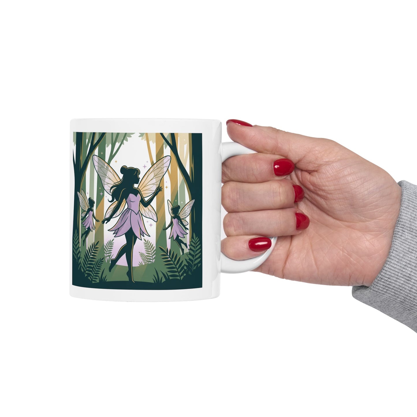 Forest Fairy Ceramic Mug — Enchanted Woodland Floral Coffee Cup (11oz & 15oz)