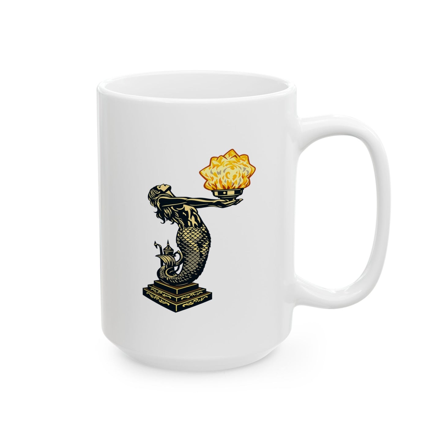 Mermaid and Star Mug – Floral Botanical Coffee Cup (11oz, 15oz)