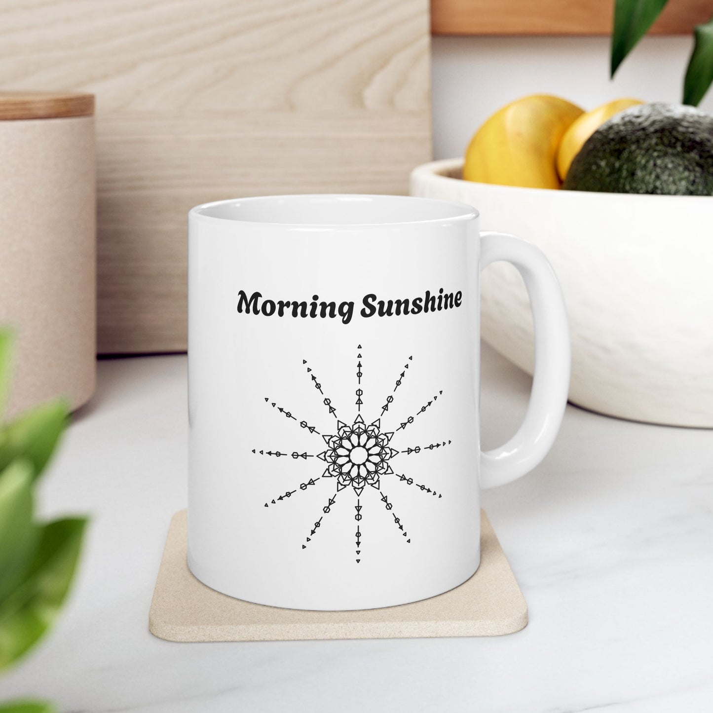 Morning Sunshine Ceramic Mug — Positive Quote Coffee Cup (11oz, 15oz)