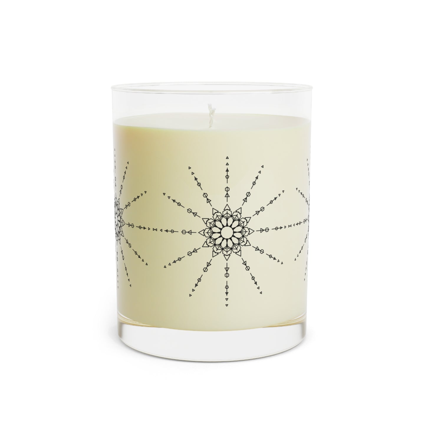 Mandala Glass Scented Candle — 11oz Decorative Soy Candle