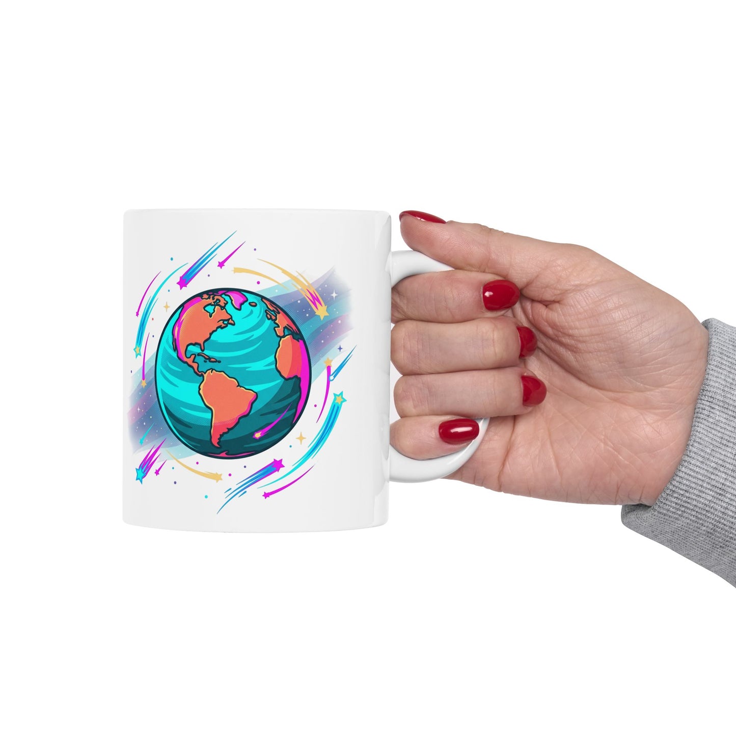 Planet Earth Ceramic Mug - Colorful Space Coffee Cup (11oz, 15oz)