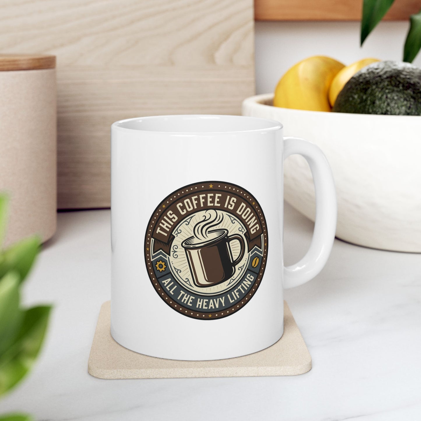 Adventure Compass Ceramic Mug - Rustic Travel Map Design (11oz, 15oz)