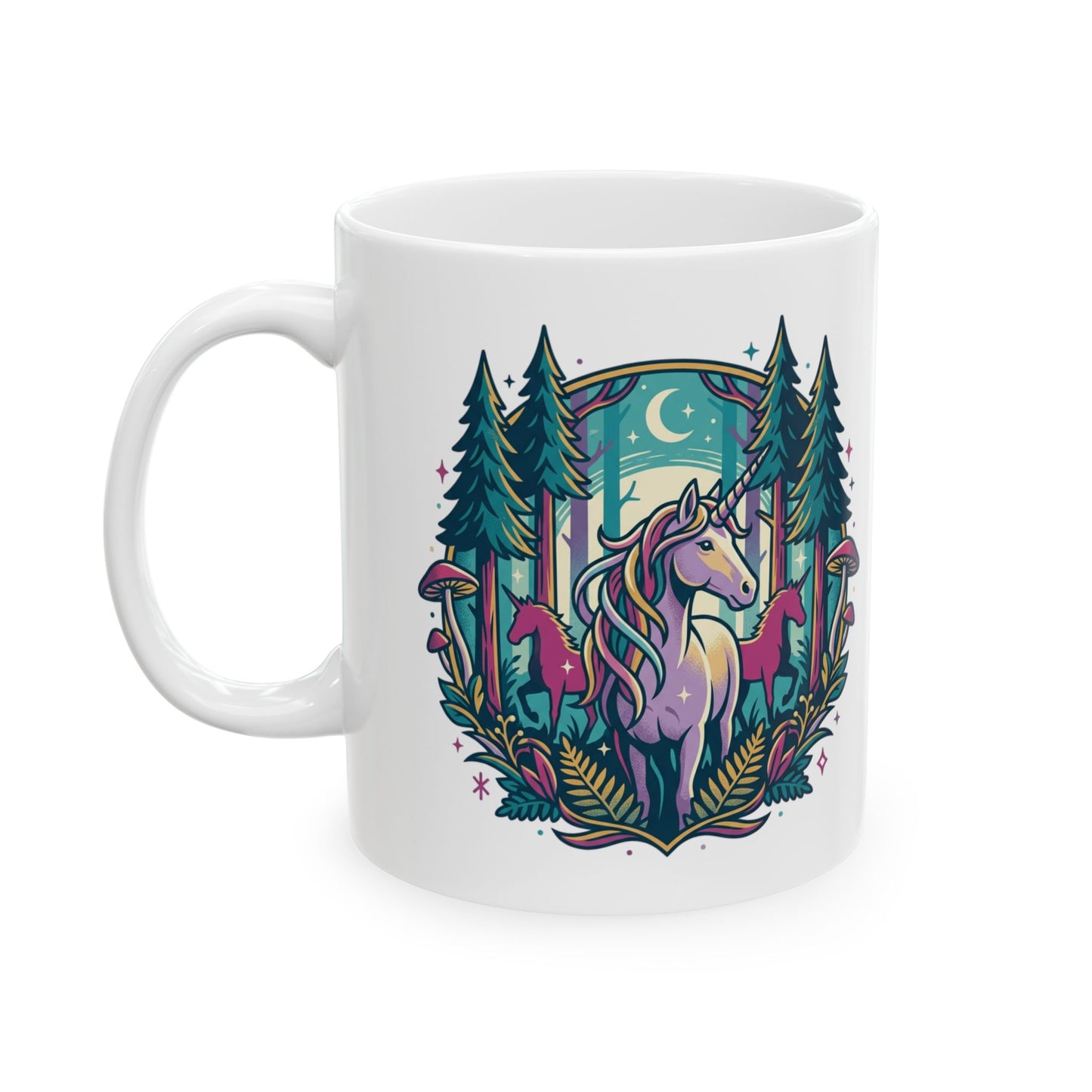 Forest Mushroom Ceramic Mug – Whimsical Woodland Coffee Cup (11oz/15oz)