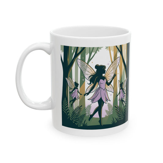 Forest Fairy Ceramic Mug — Enchanted Woodland Floral Coffee Cup (11oz & 15oz)