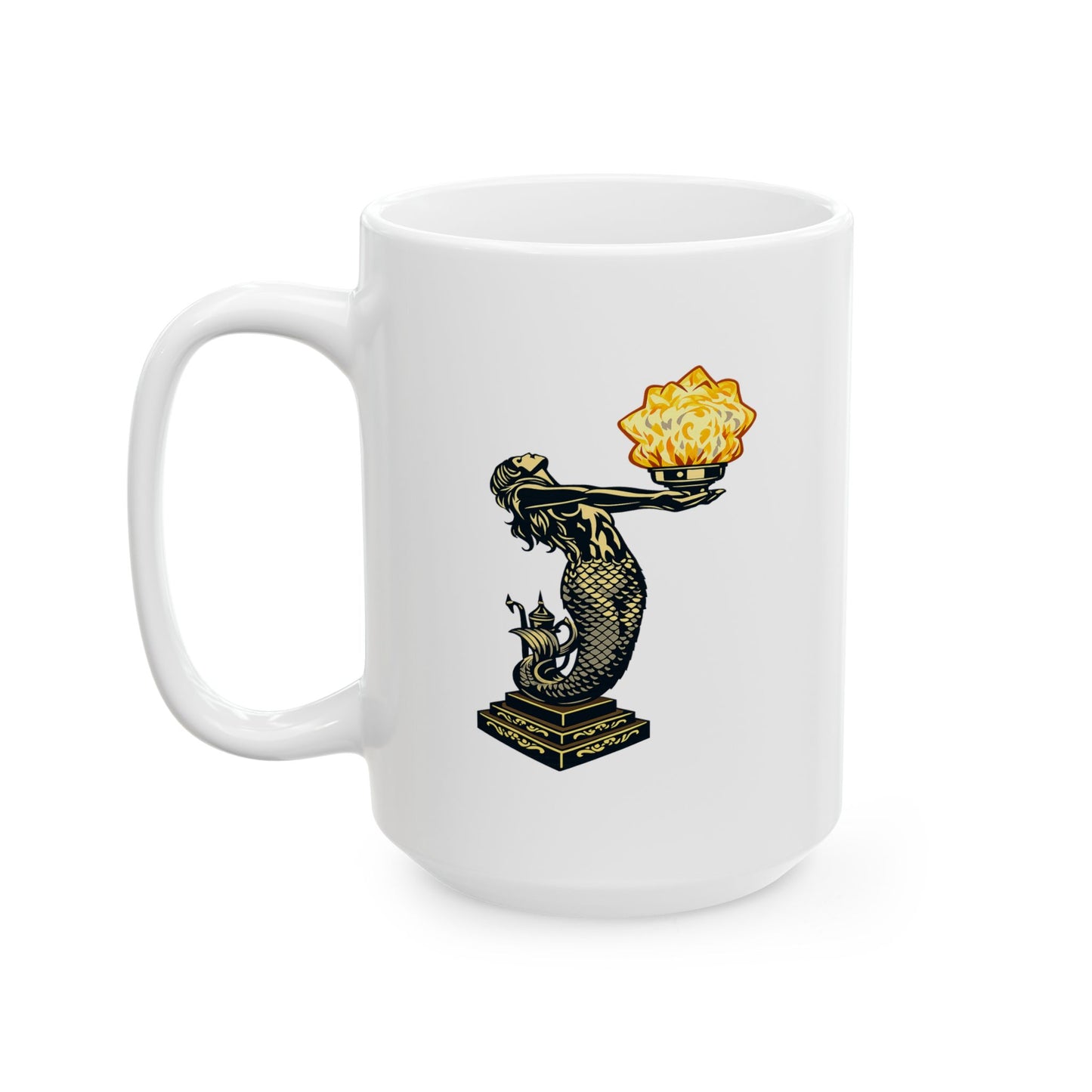 Mermaid and Star Mug – Floral Botanical Coffee Cup (11oz, 15oz)
