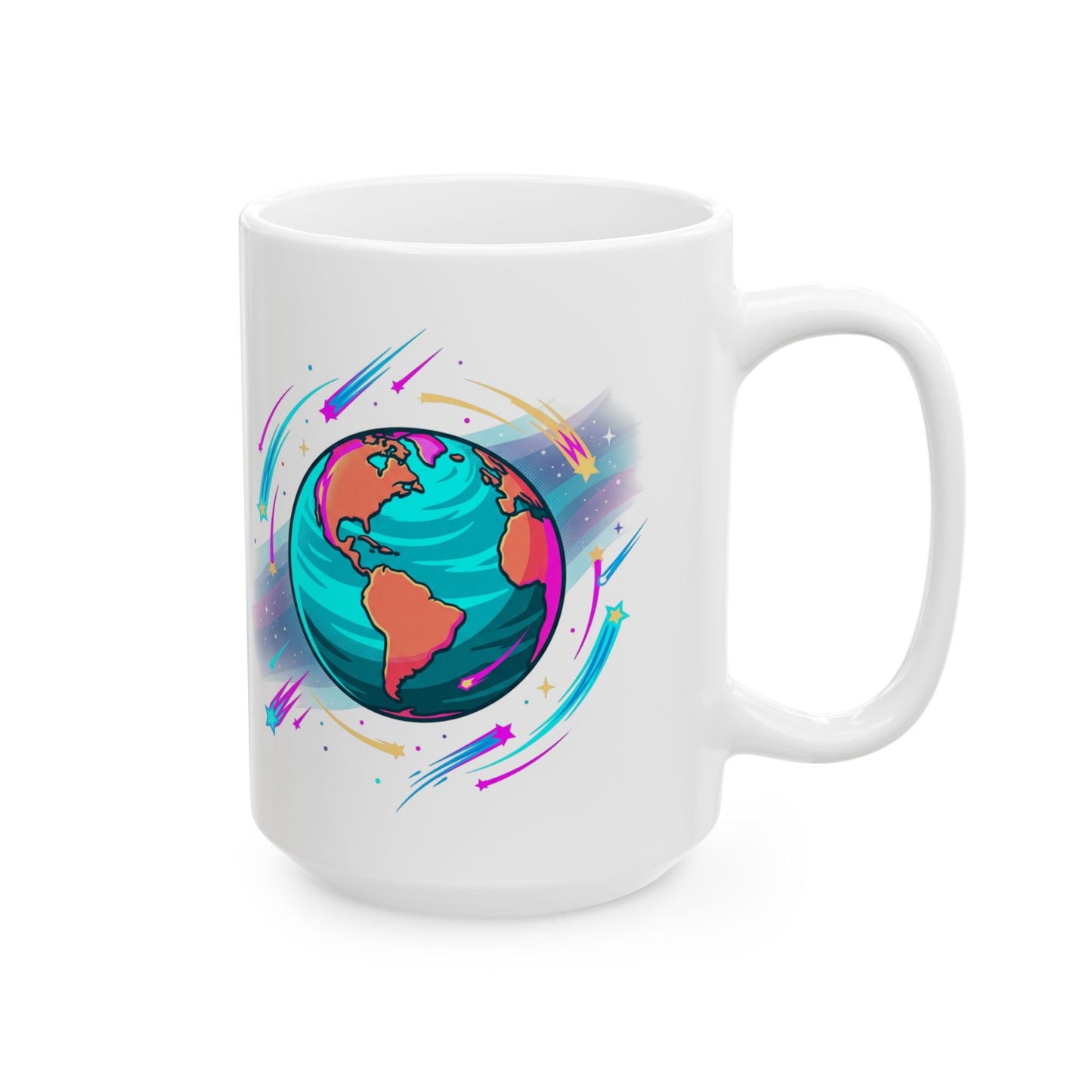 Planet Earth Ceramic Mug - Colorful Space Coffee Cup (11oz, 15oz)