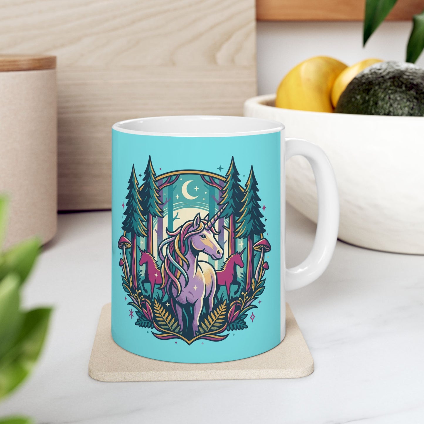 Mushroom Forest Ceramic Mug – Whimsical Woodland Coffee Cup (11oz & 15oz)