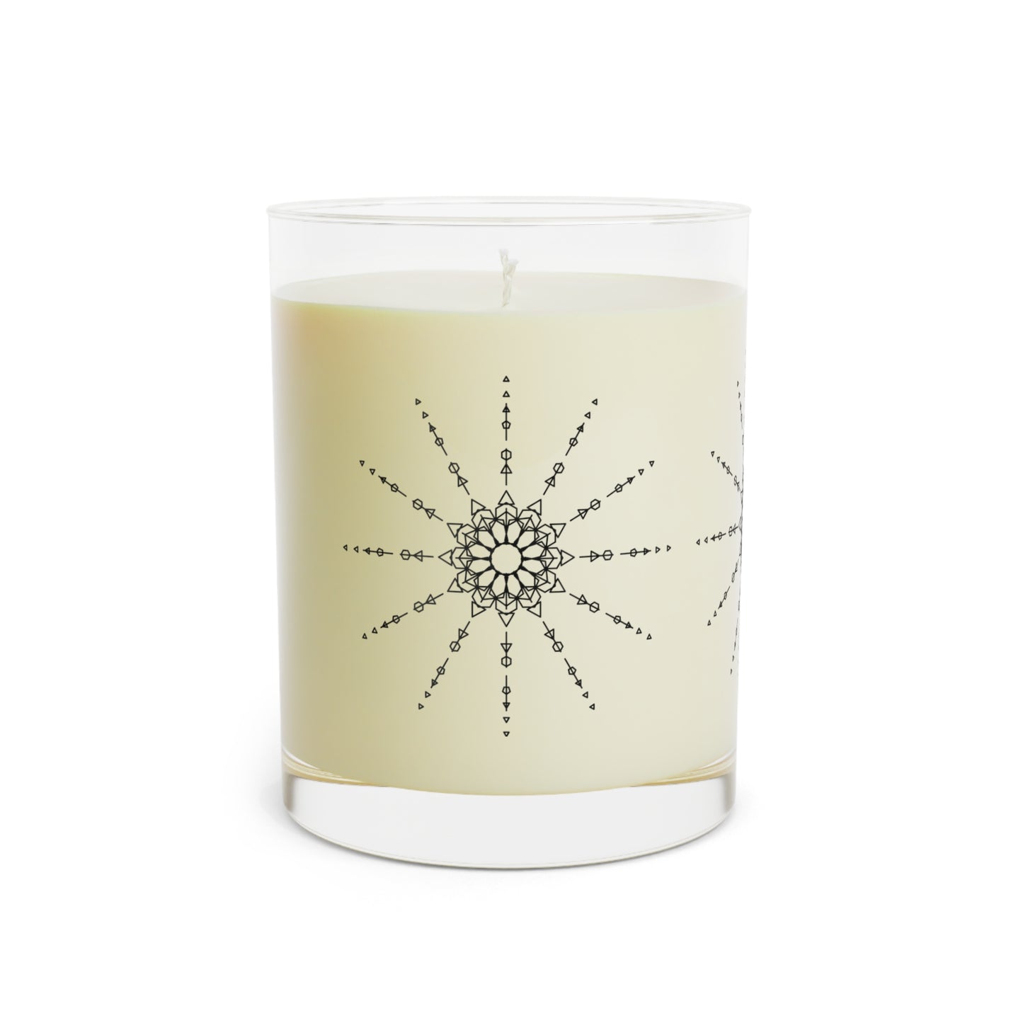 Scented Candle — 11oz Glass Candle with Delicate Mandala Design