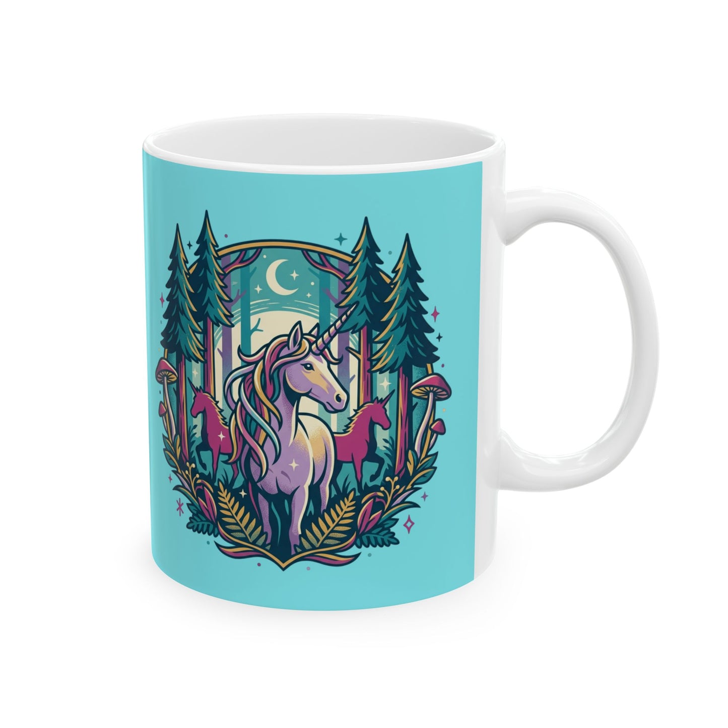 Mushroom Forest Ceramic Mug – Whimsical Woodland Coffee Cup (11oz & 15oz)