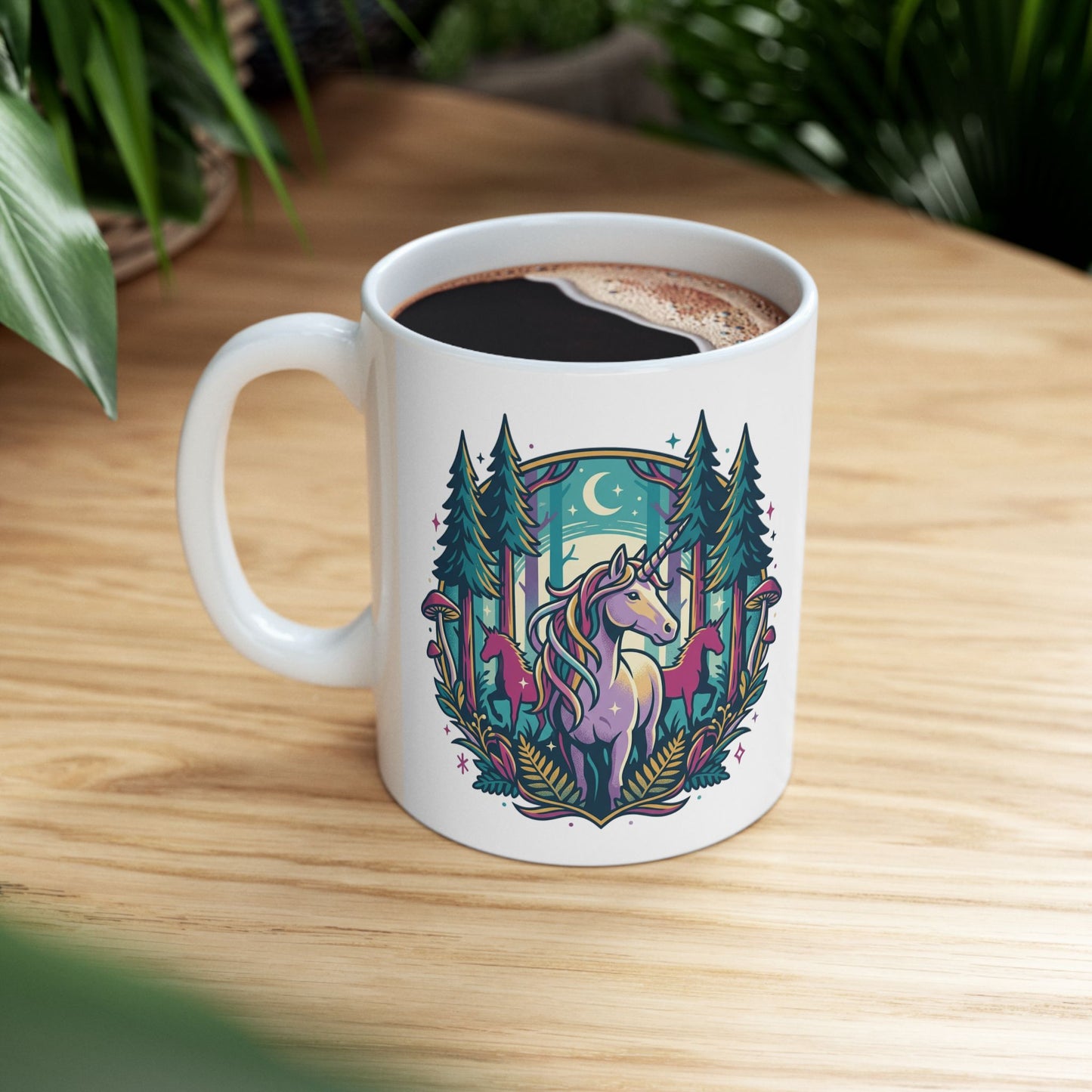 Forest Mushroom Ceramic Mug – Whimsical Woodland Coffee Cup (11oz/15oz)