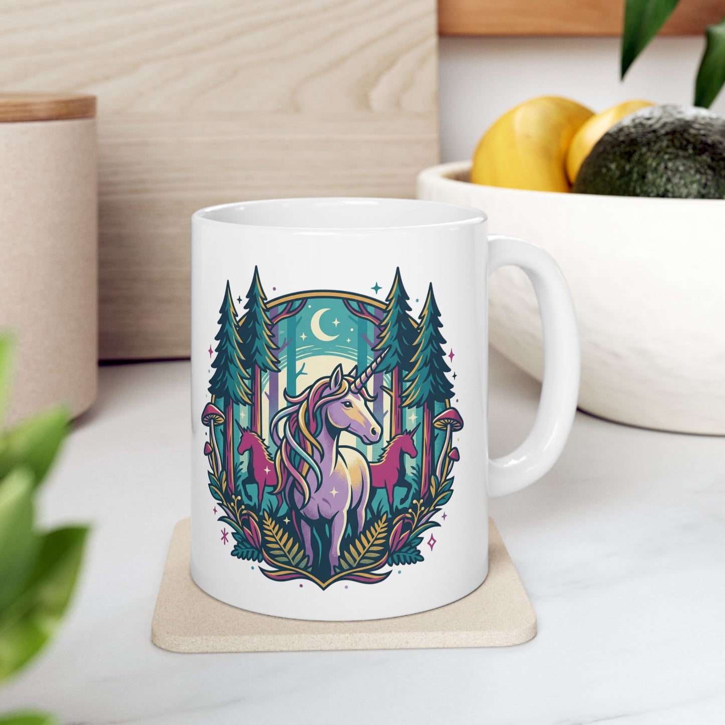 Forest Mushroom Ceramic Mug – Whimsical Woodland Coffee Cup (11oz/15oz)