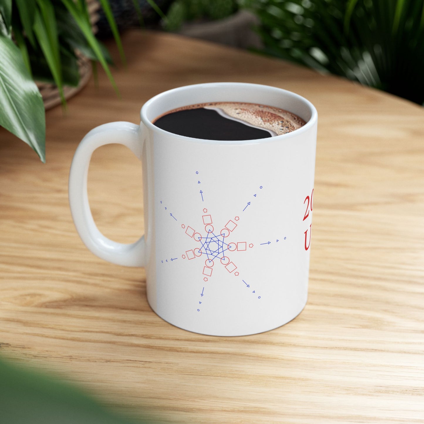 2026 USA Ceramic Mug — Patriotic Red & Blue Coffee Cup