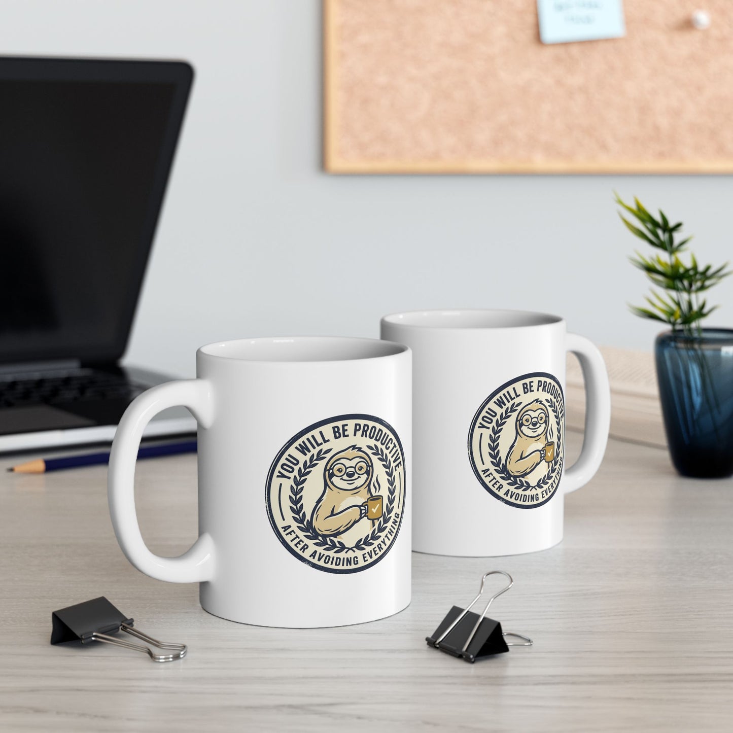 Ceramic Mug - Retro 'You Deserve A Brew' Vintage Seal Coffee Cup (11oz/15oz)