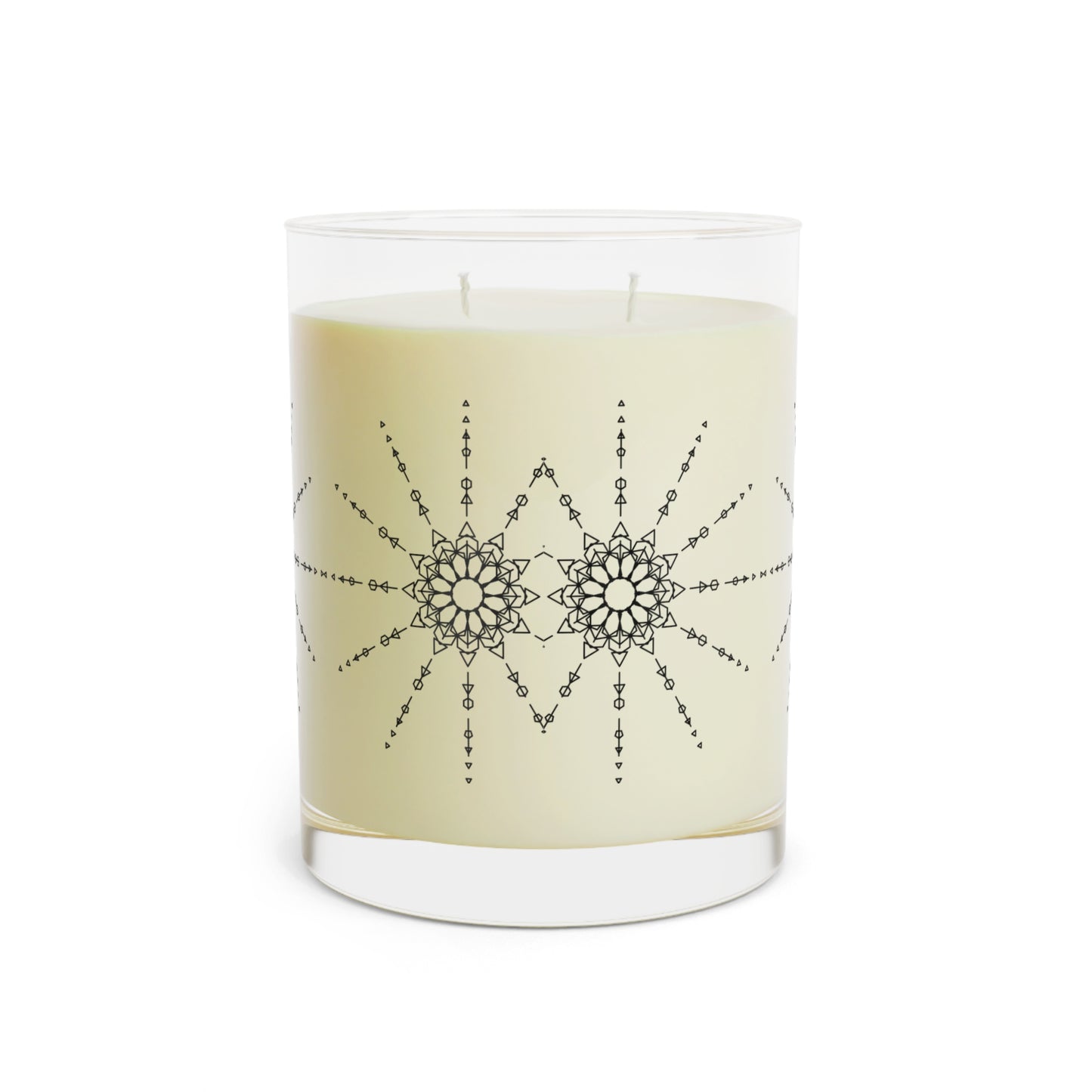 Mandala Glass Scented Candle — 11oz Decorative Soy Candle