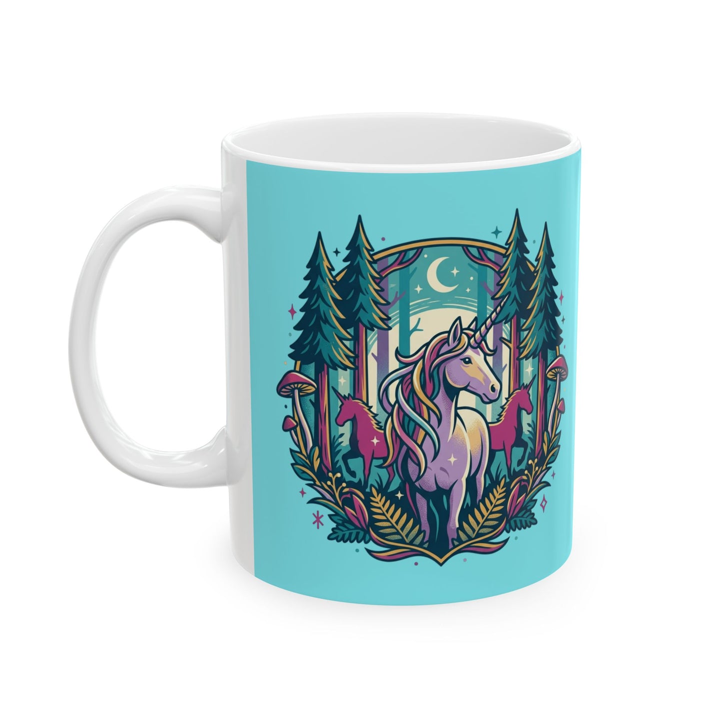 Mushroom Forest Ceramic Mug – Whimsical Woodland Coffee Cup (11oz & 15oz)