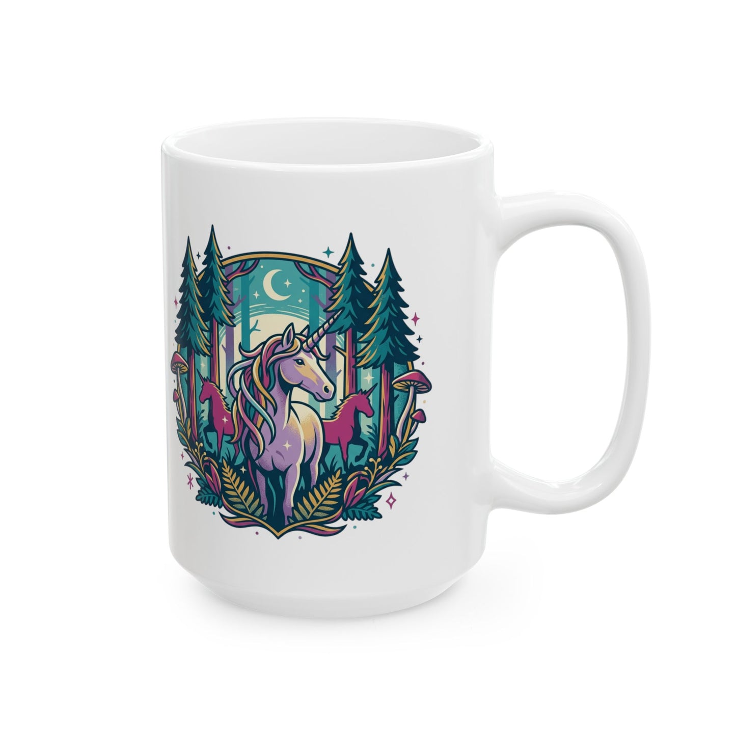 Forest Mushroom Ceramic Mug – Whimsical Woodland Coffee Cup (11oz/15oz)