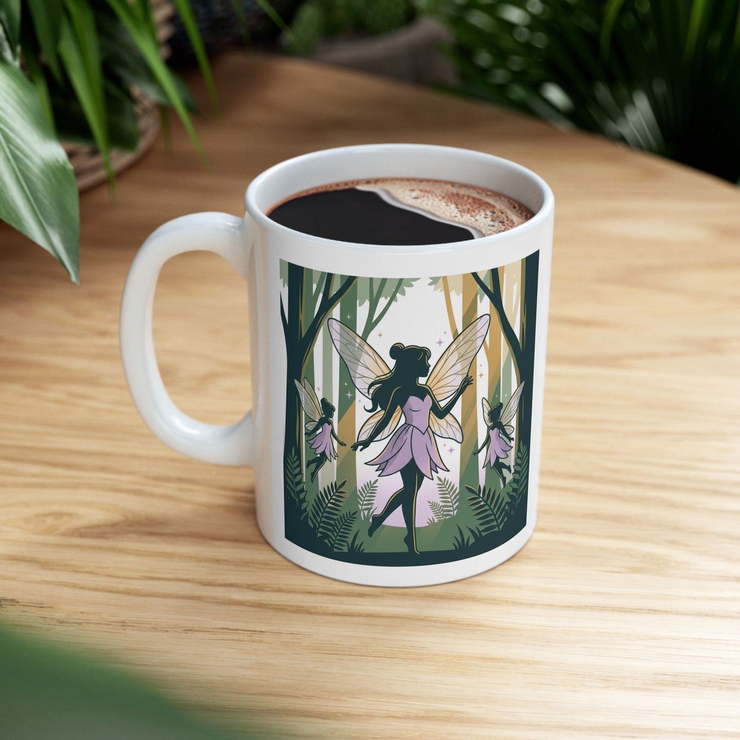 Forest Fairy Ceramic Mug — Enchanted Woodland Floral Coffee Cup (11oz & 15oz)