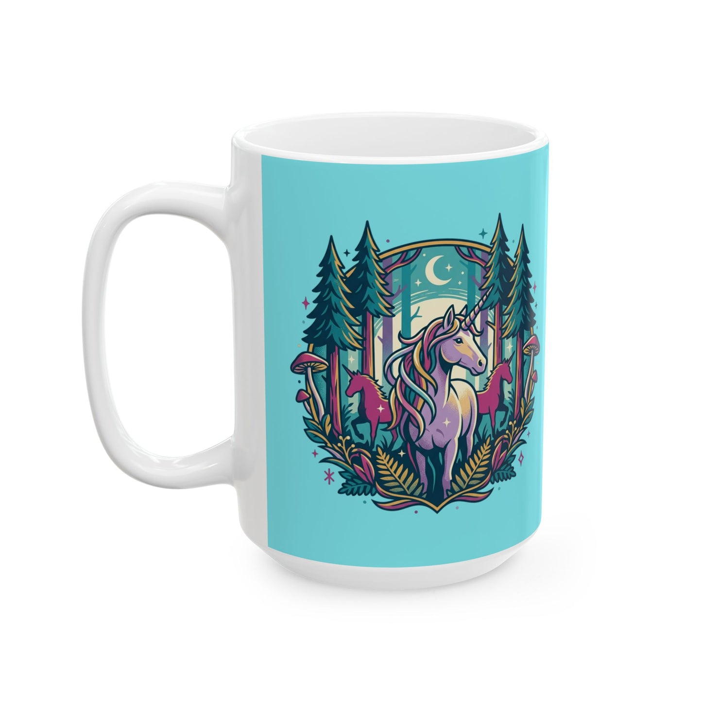 Mushroom Forest Ceramic Mug – Whimsical Woodland Coffee Cup (11oz & 15oz)