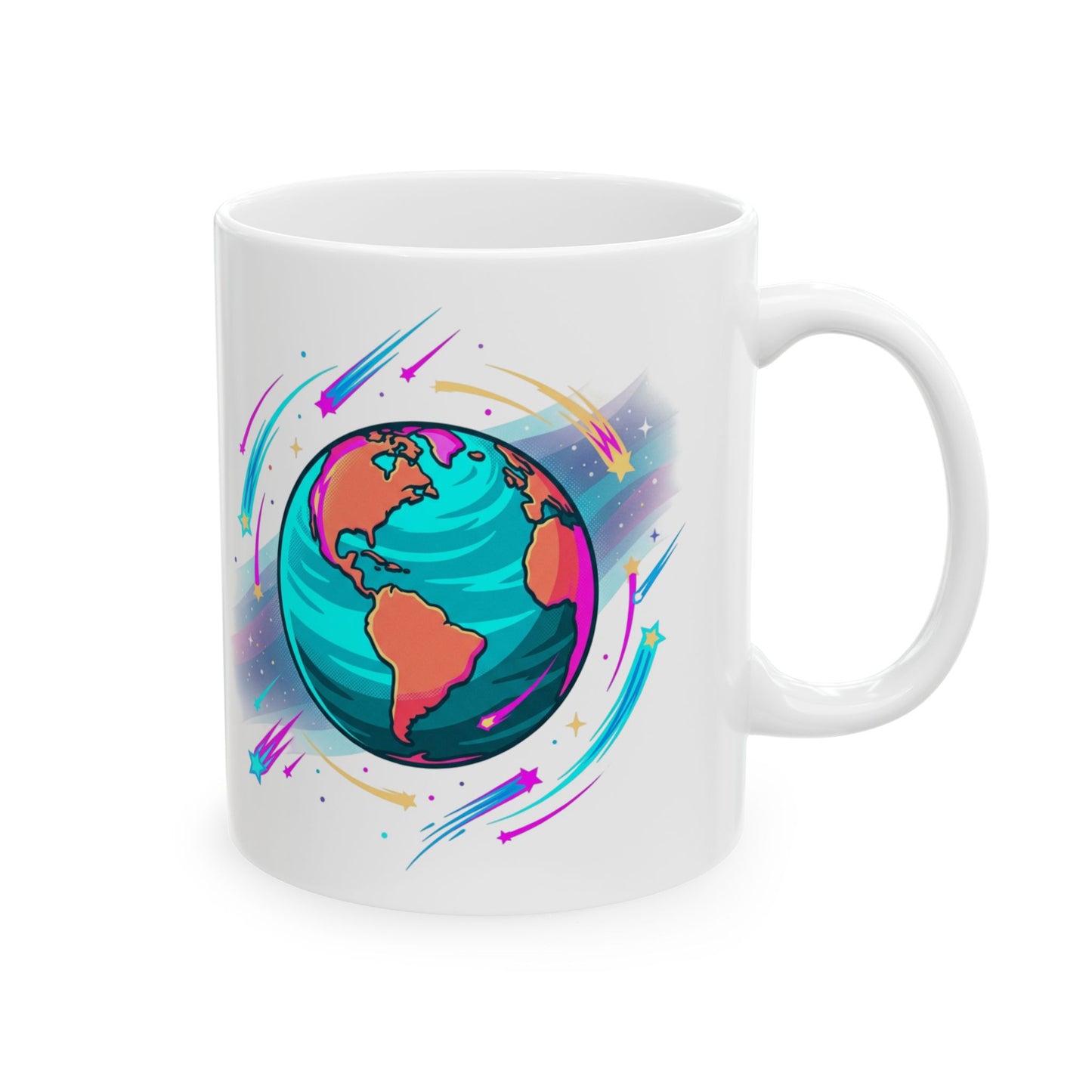Planet Earth Ceramic Mug - Colorful Space Coffee Cup (11oz, 15oz)