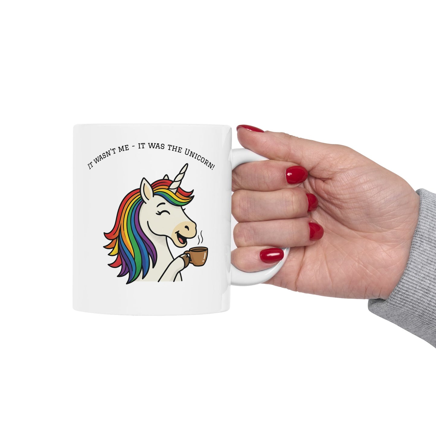 Coffee Unicorn Mug — Cute Rainbow Unicorn Ceramic Coffee Cup (11oz/15oz)