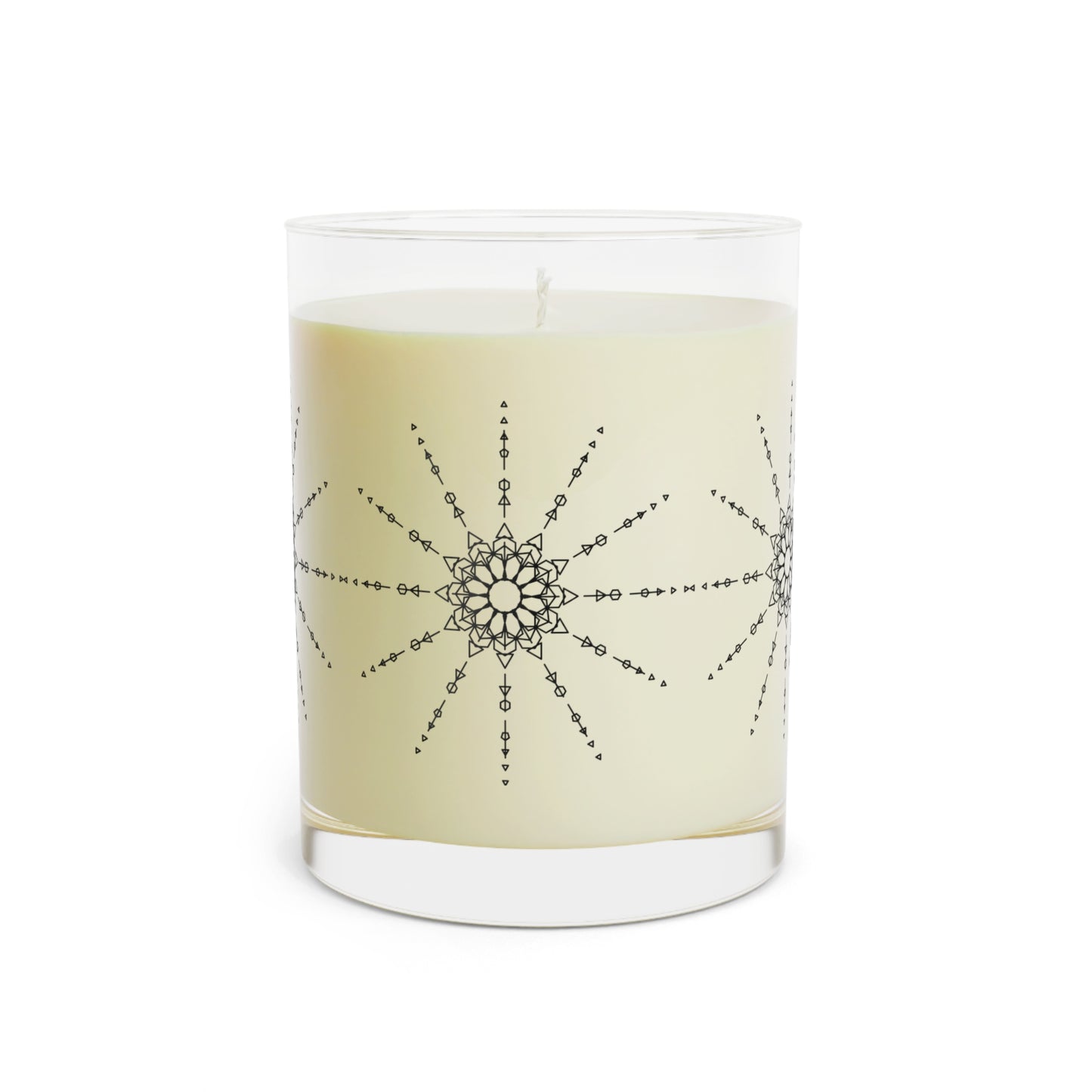 Mandala Glass Scented Candle — 11oz Decorative Soy Candle