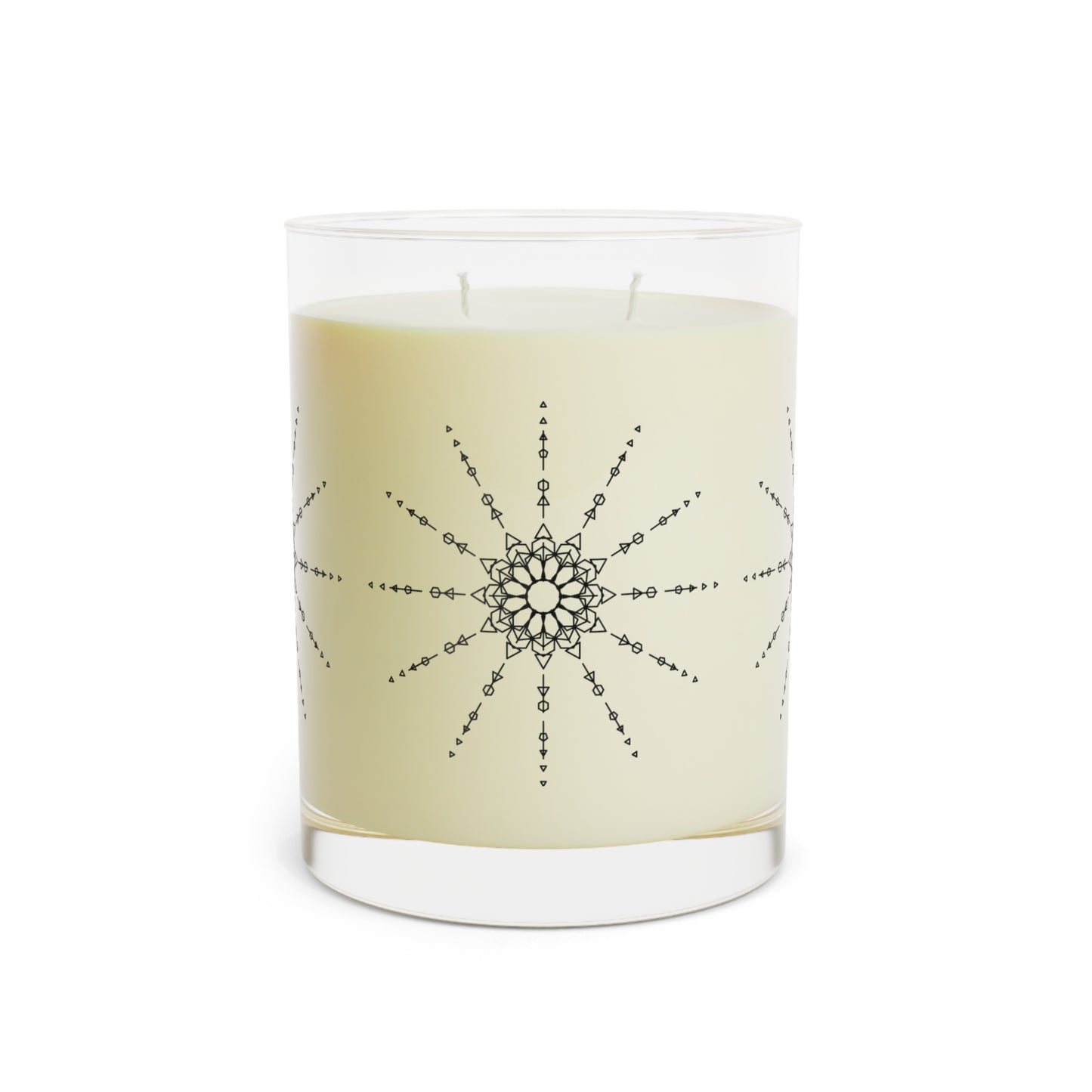 Scented Candle — 11oz Glass Candle with Delicate Mandala Design