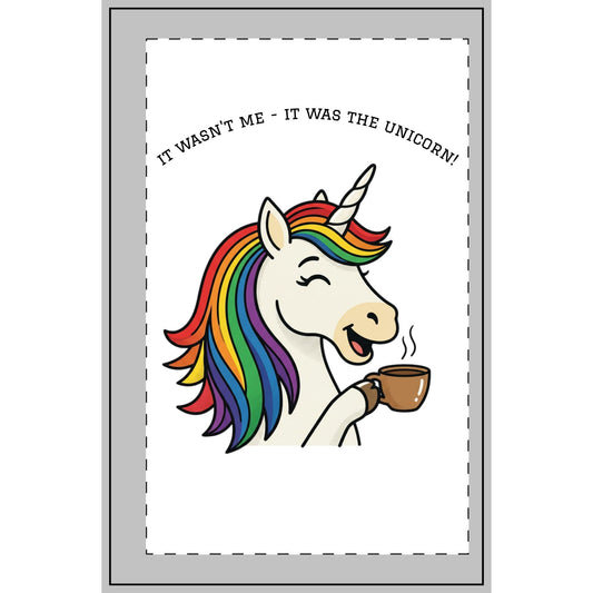 Unicorn Coffee Dotted Spiral Notebook — "It Wasn't Me — It Was the Unicorn!"