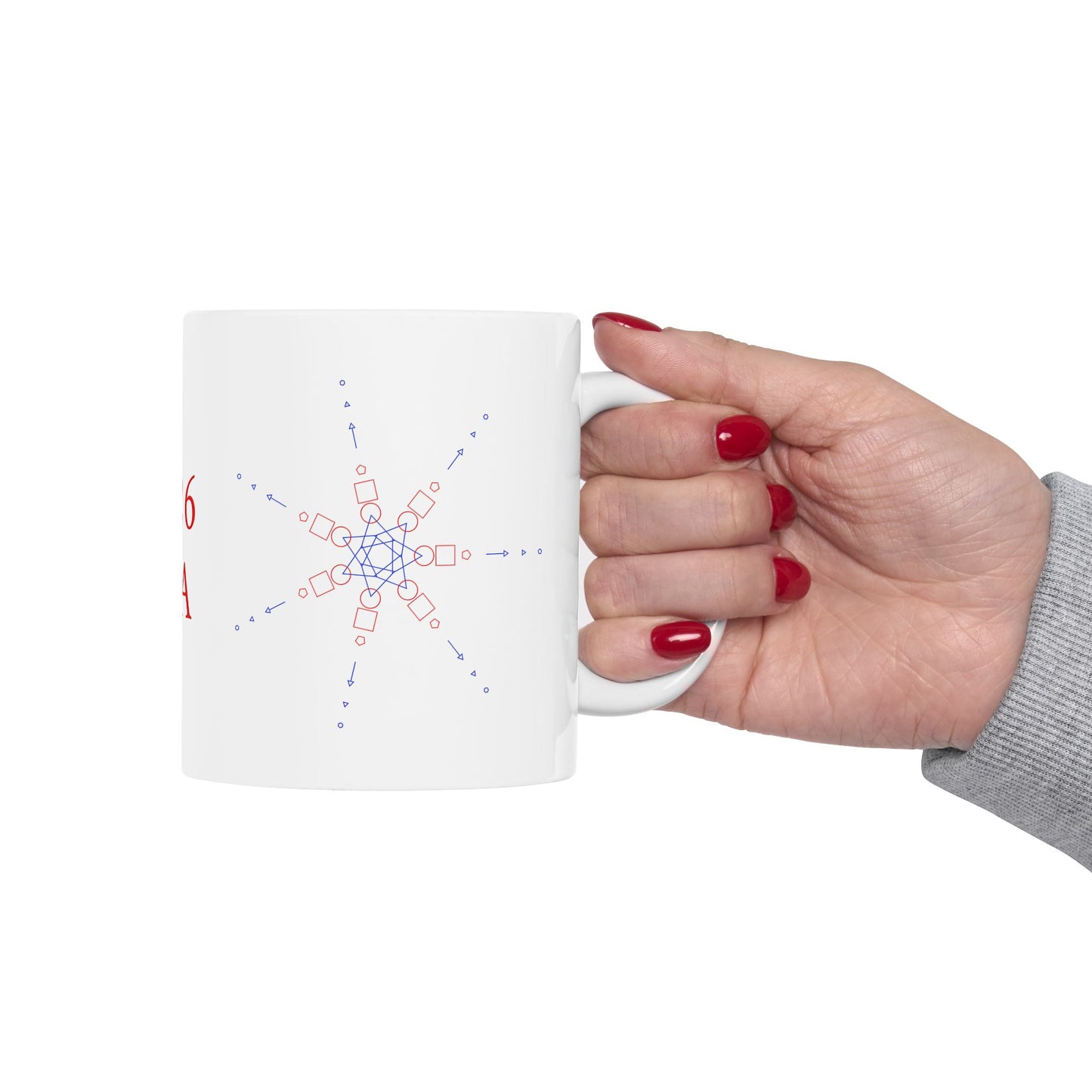 2026 USA Ceramic Mug — Patriotic Red & Blue Coffee Cup