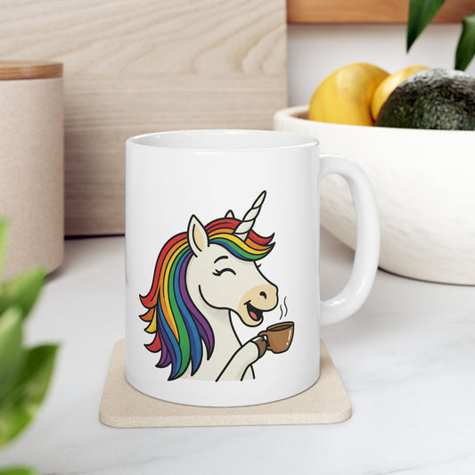 Unicorn Coffee Mug — Rainbow Unicorn Ceramic Mug (11oz & 15oz)