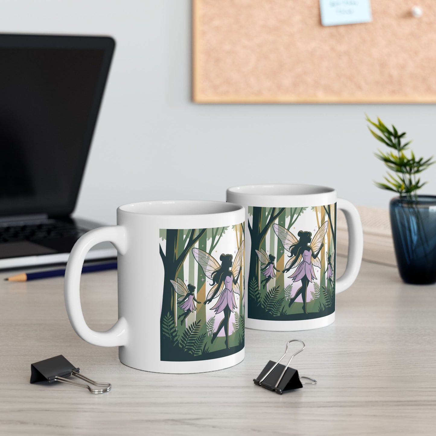Forest Fairy Ceramic Mug — Enchanted Woodland Floral Coffee Cup (11oz & 15oz)
