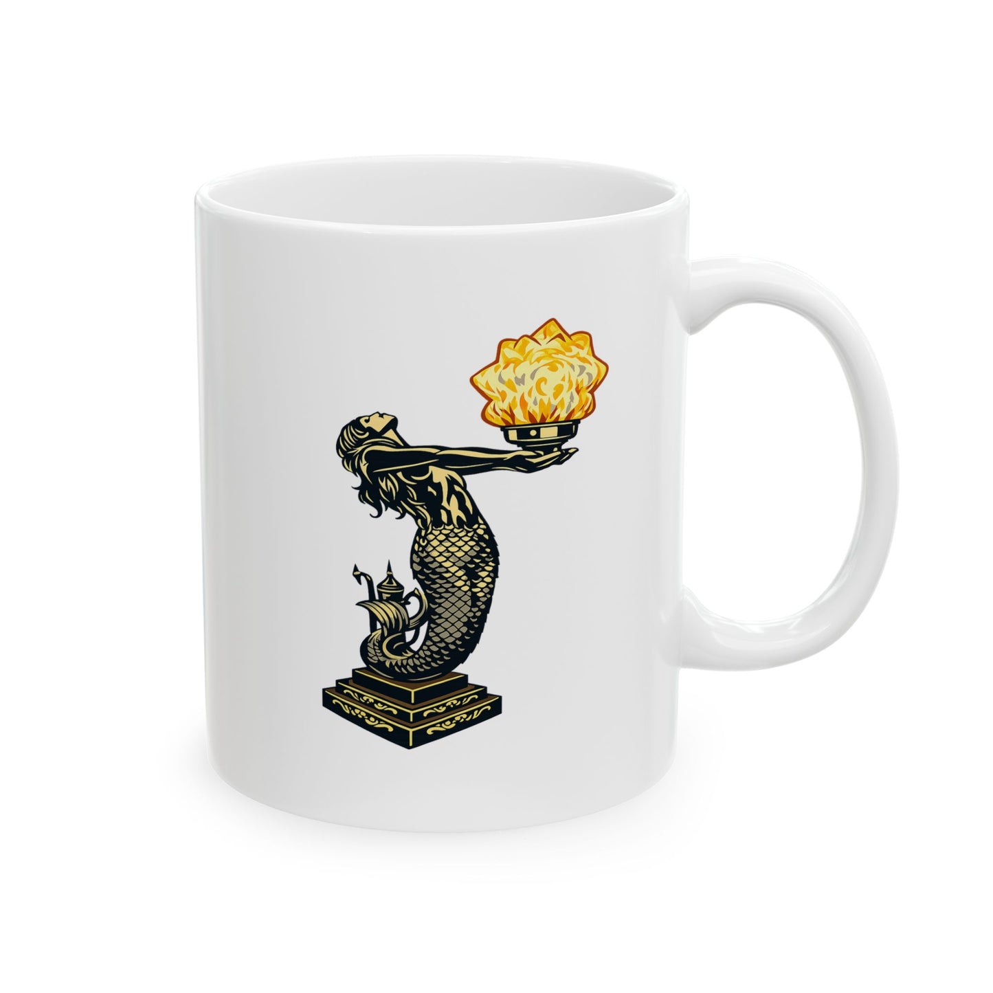Mermaid and Star Mug – Floral Botanical Coffee Cup (11oz, 15oz)