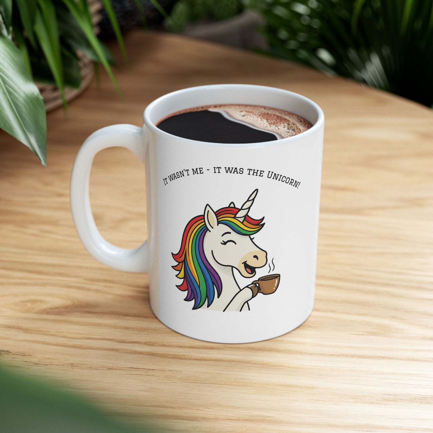 Coffee Unicorn Mug — Cute Rainbow Unicorn Ceramic Coffee Cup (11oz/15oz)