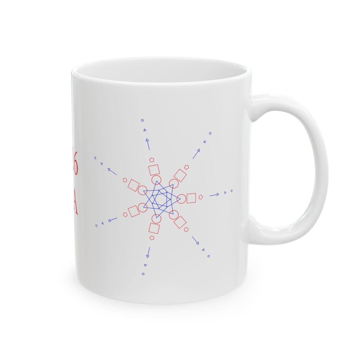 2026 USA Ceramic Mug — Patriotic Red & Blue Coffee Cup
